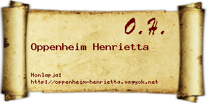 Oppenheim Henrietta névjegykártya